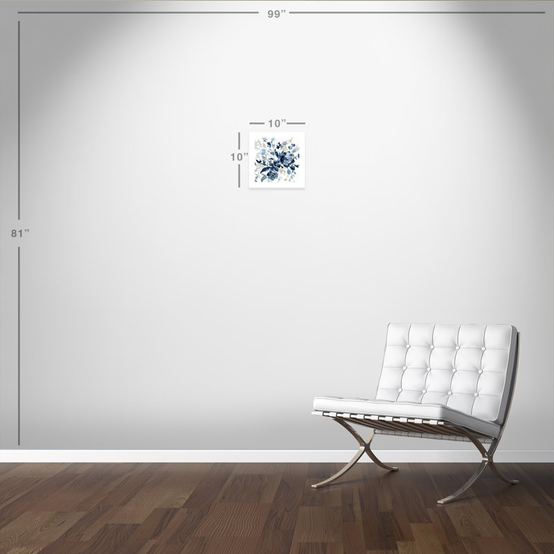 Indigo Garden I - peinture sans cadre, H 10 po x l 10 po x P 0,1 po