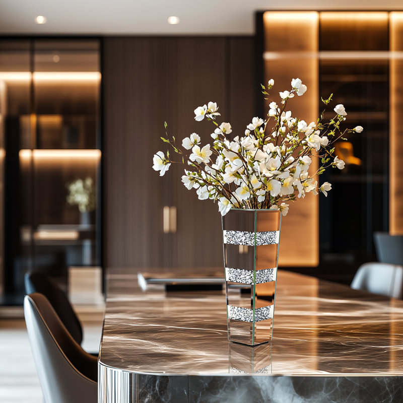 Vase de table à fleurs en miroir