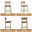 Ensemble de 2 tabourets de bar, tabourets de bar à hauteur de comptoir avec dossier et pieds en métal, chaises pour îlot haut avec repose-pieds, Sherpa-1153165378-1153165382