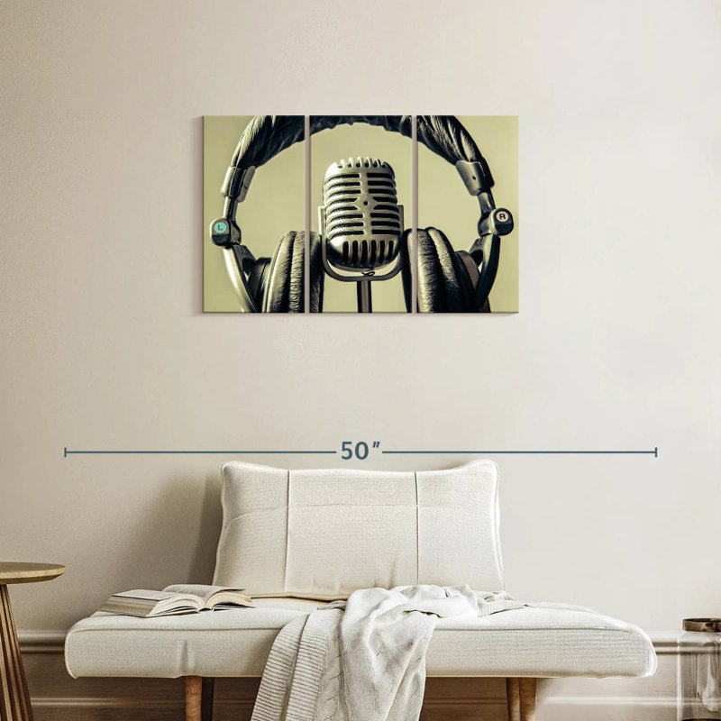 Abarca Microphone And Headphone, 20" H x 33" W
