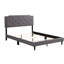 Très grand lit moderne gris, hauteur de 47 po pour un look contemporain, installation rapide, sommeil réparateur à structure solide, 79,75 po X 85,61 46,46 po, rembourrage en mousse, lit plateforme tapissier en tissu