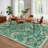 Vintage Floral Area Rug, Non-Slip Washable Low-Pile Botanical Print Stain Resistant Foldable Carpet for Living Room, Bedroom, Kitchen, Hallway-500408761-500408757