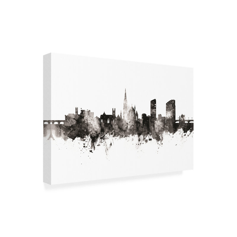 «Limerick Ireland Skyline», art de Michael Tompsett, H 12 po x l 19 po x P 2 po
