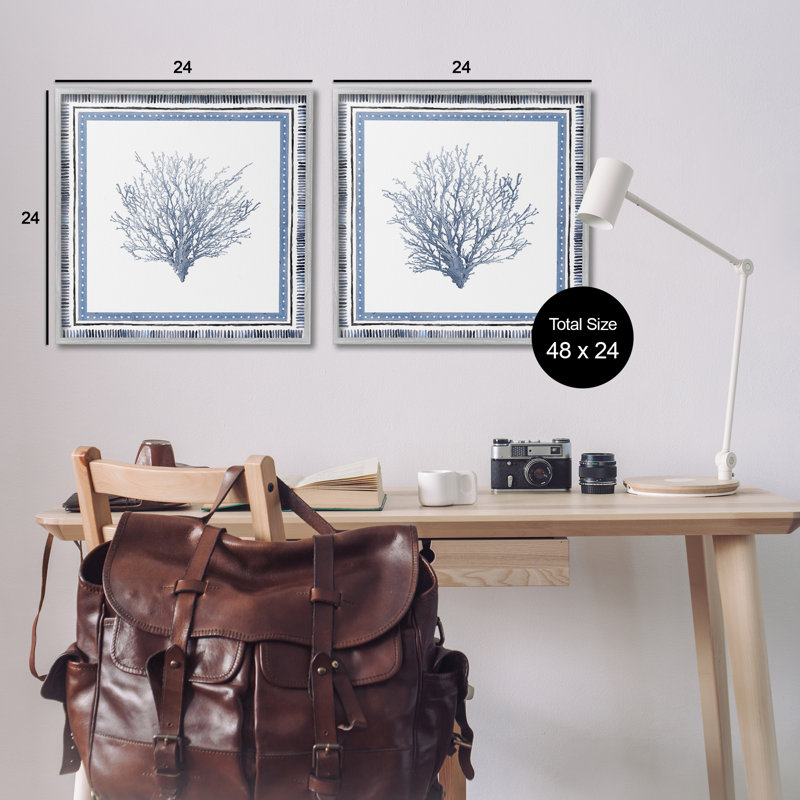Ensemble de giclée encadrée maritime 2 pièces, par Lanie Loreth, Estampe numérique Farmhouse, H 24 po x l 24 po