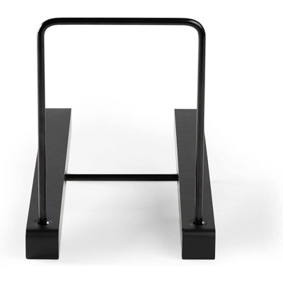 Wood and Metal Vinyl Record Storage Stand, 25 LP Holder Modern Album Organizer for Turntable Area
