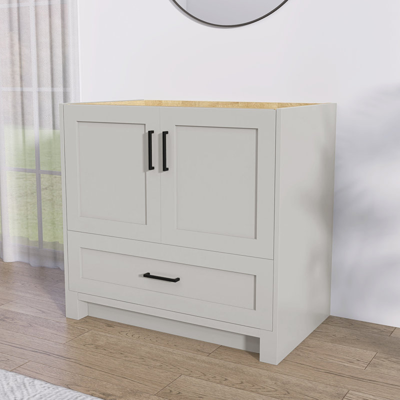 36" Single Bathroom Vanity Base Only Freestanding Solid Wood Cabinet