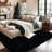 Solid Rug Soft Fluffy Black Indoor Area Rug for Living Room Bedroom Nursery Kids Room-835077179-805677164