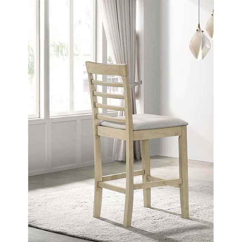 Magnifiques chaises de salle à manger à hauteur de comptoir 2 pièces avec sièges rembourrés et dossier à lattes, parfaites pour les salles à manger modernes
