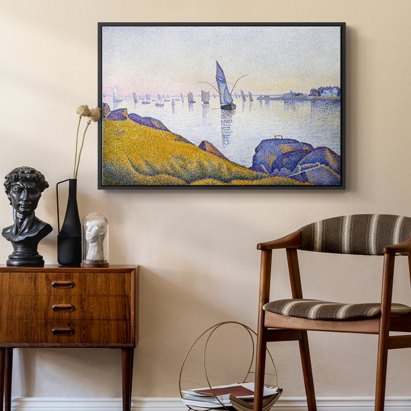 Paysage rétro - XXX III, H 25 po x l 37 po x P 1,5 po, Toile avec cadre flottant noir