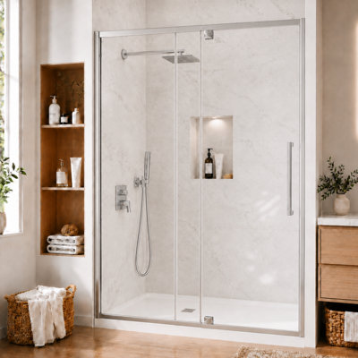 LEROKA Adjustable Hinge Door with SGCC-certified 6mm (1/4 in.) Tempered Glass