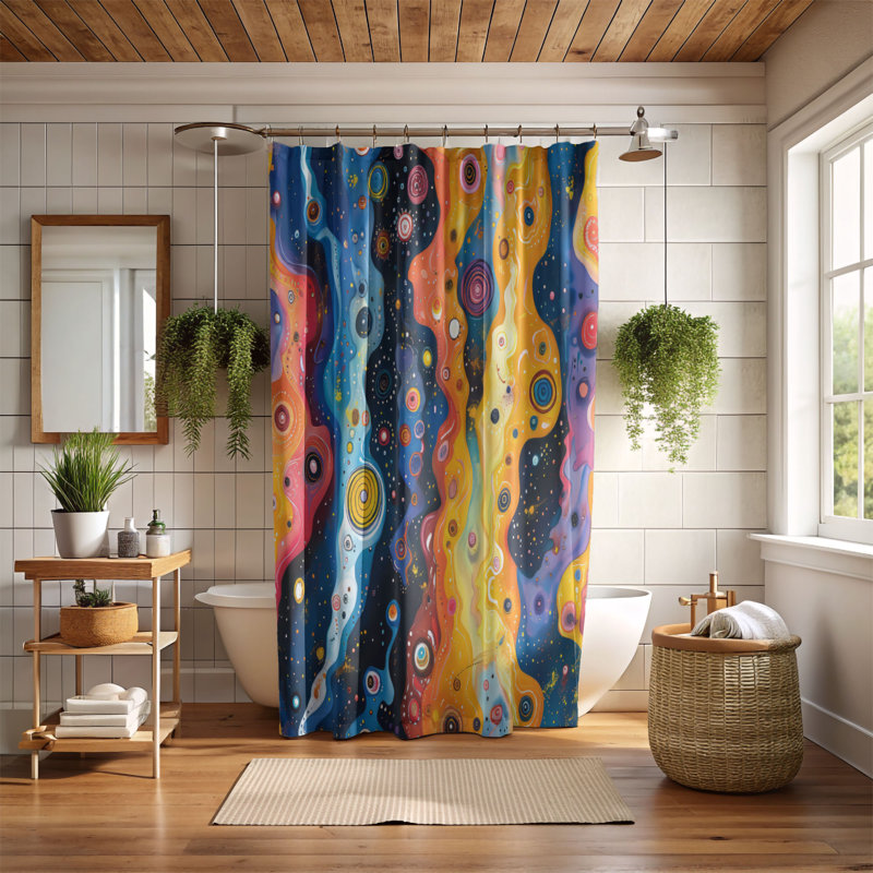 Radiant Art - Rideau de douche Premium, H 74 po x l 71 po