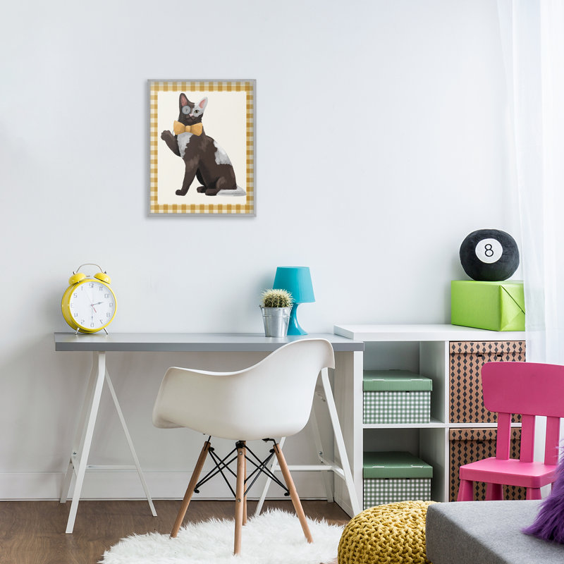 «Gentleman Cat» avec giclée encadrée, design par Sadie Harper, H 14 po x l 11 po, Estampe numérique Farmhouse