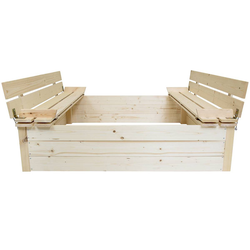 Freeport Park Niangua 124cm x 29cm Solid Wood Sandbox with Cover