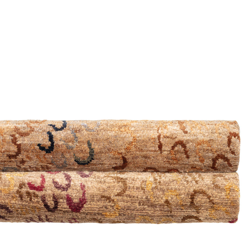 Horseshoe Neutral Hand Knotted Jute Rug, Rectangle 10' x 14'