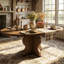 Space-Saving Extendable Oval Dining Table For 4-8 People, Expandable Wooden Top 47"-63", Sturdy Metal Frame, Modern Farmhouse Style- Walnut Finish-1040265580