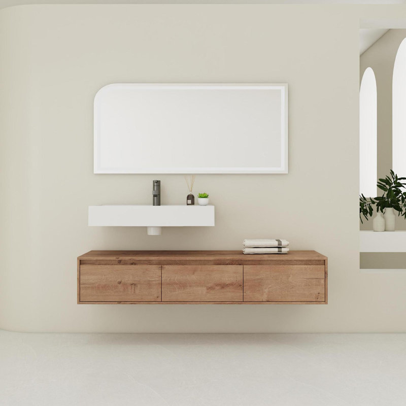 Meuble-lavabo mural 60 po avec lavabo en résine