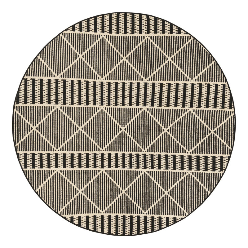 Tapis d'extérieur Black_Unique Loom Dalyan, Rond 10pi