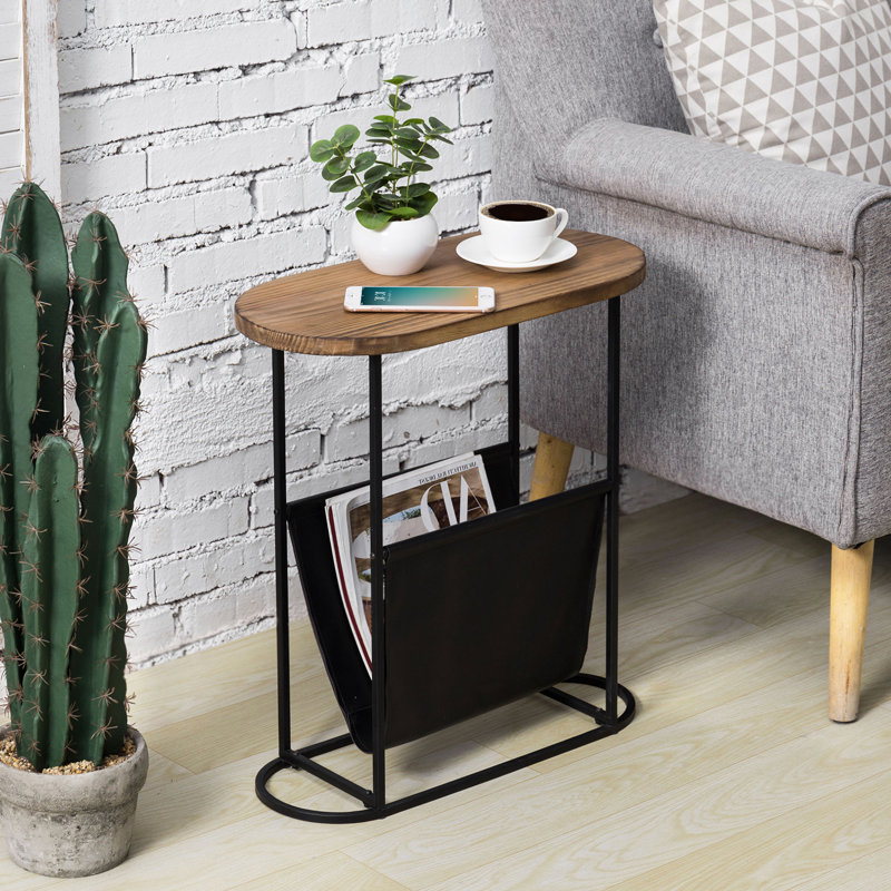 Freestanding Magazine Rack with Top Shelf
