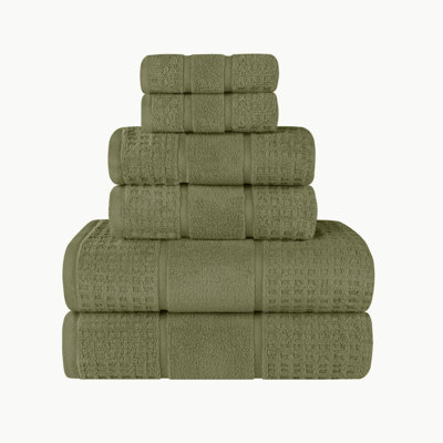 Hisela 3-Piece Waffle Cotton Towel Set