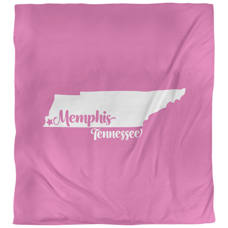 Housse de couette réversible simple Memphis Tennessee, Housse de couette pour très grand lit, Rose, Polyester brossé
