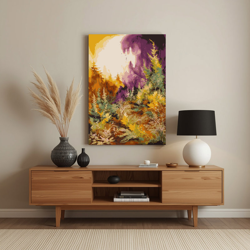 Aquarelle, paysage 98, art mural en métal brun, H 18 po x l 12 po