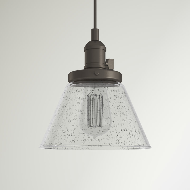 Luminaire suspendu conique à 1 lumière Antioch, Bronze vieilli