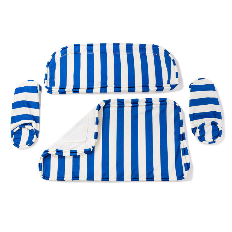 Ensemble de housse pour causeuse Al Fresco, Acrylique rayé bleu / blanc