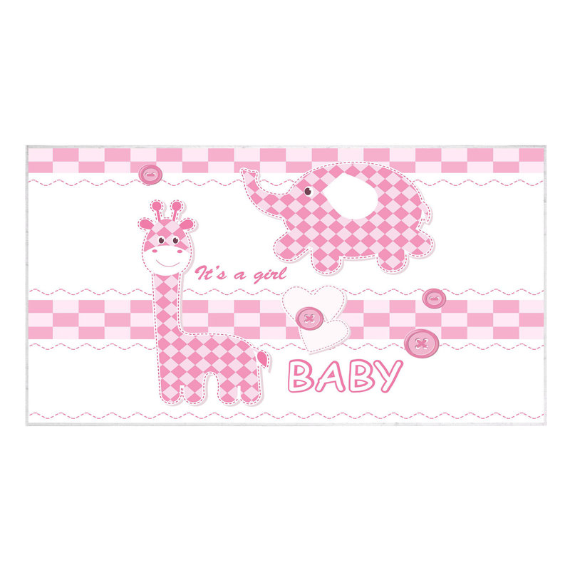 Tapis rectangulaire rose / blanc tissé à la machine Oteri, Rectangle 3 pi 3 po x 5 pi 3 po