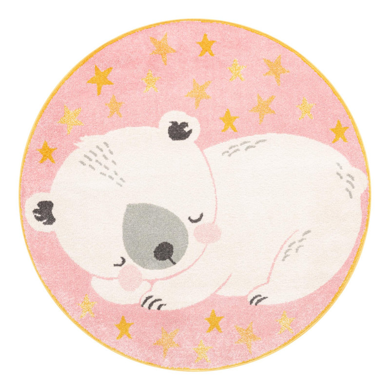 Round Machine Woven Polypropylene Plastic Rug, Round 5'3"