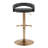 Carleen Contemporary Adjustable Barstool with Swivel in Metal, Wood, and Faux Leather with Round T Footrest By-850698905