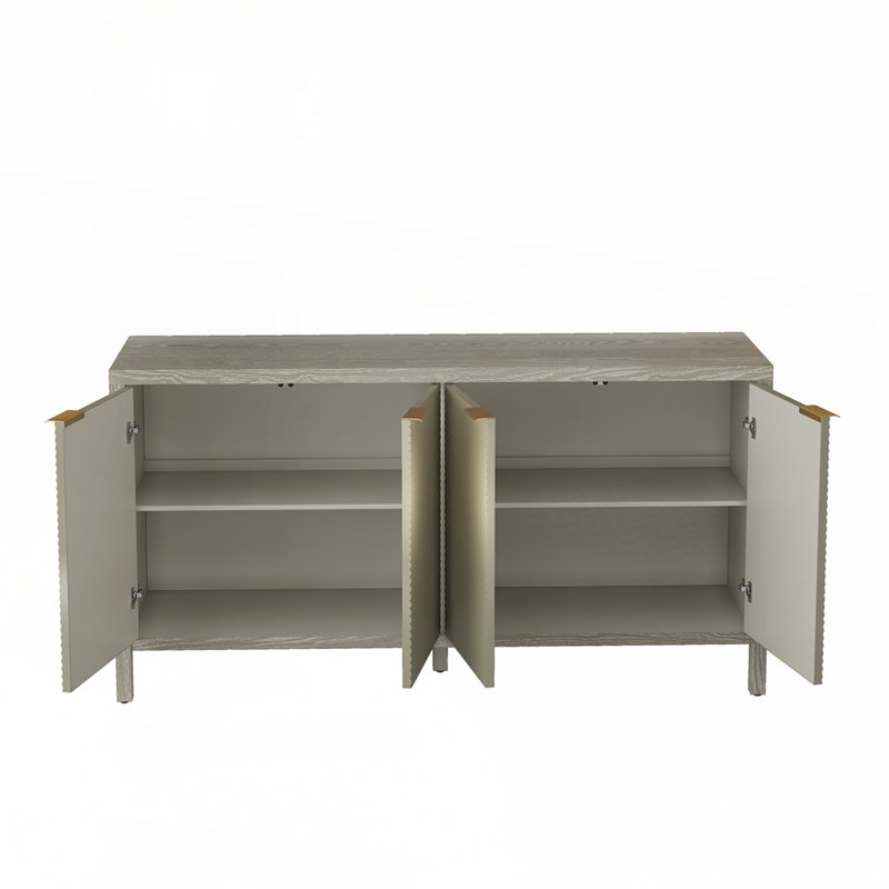 Buffet de salle à manger moderne avec charnières dissimulées et portes en relief pour une solution de rangement durable et polyvalente haut de gamme