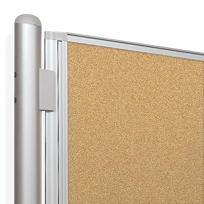 DOC Mobile Dry Erase and Cork Bulletin Divider, 6' H x 6' W, Natural Cork/Porcelain