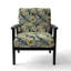 Fauteuil d'appoint rembourré jaune et vert Botanical Ikat Haven