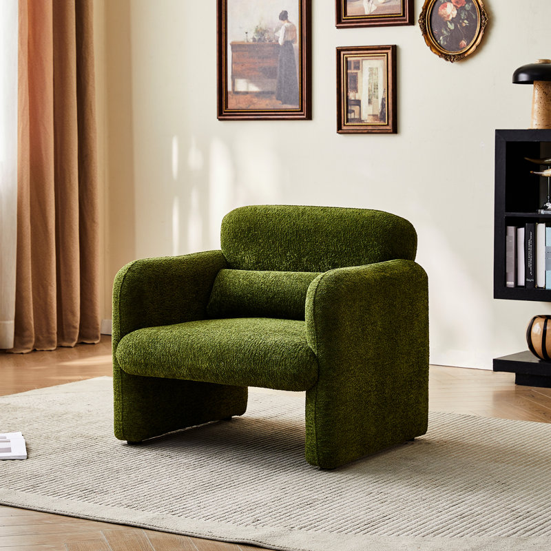 Tissu de velours moderne de 34 po simple, avec coussin de soutien, pour appartement, bureau, salon, structure, siège à assise mi-moelleuse, support lombaire, rembourrage en mousse de bois massif