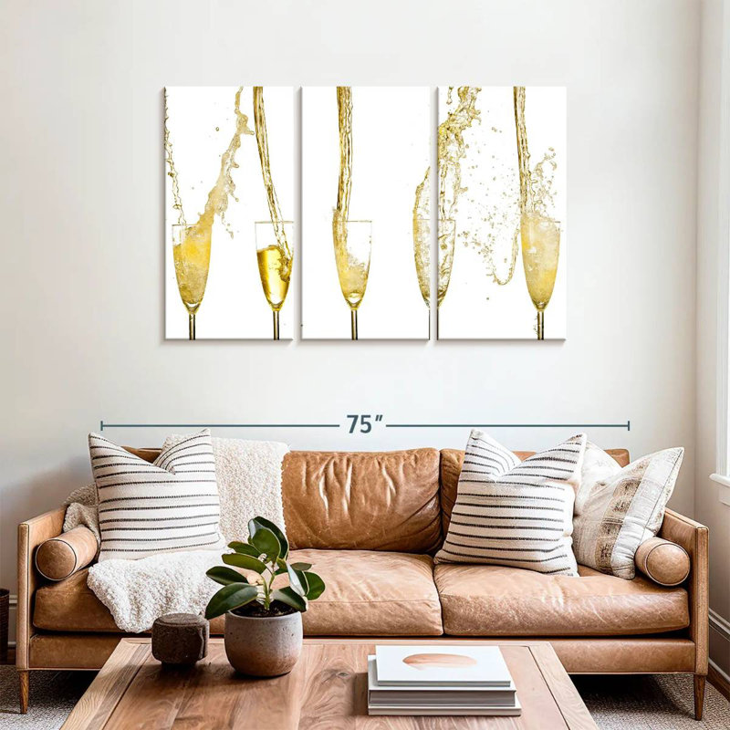 Yarlin Champagne Streams, 36" H x 57" W