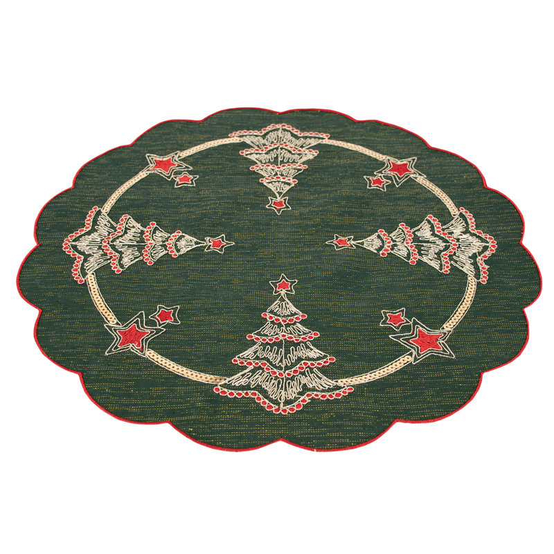 Arbre de Noël brodé Doily, 16" Round