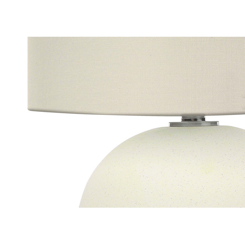 Lighting, H 18 po, lampe de table, abat-jour ivoire / crème, céramique crème, contemporain