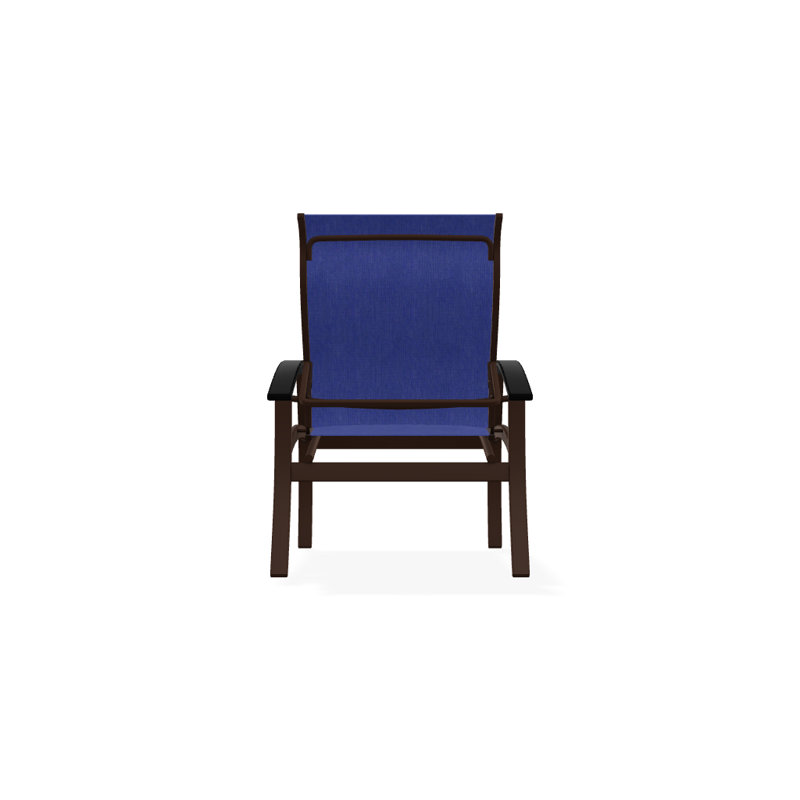Chaise de patio Askar, Atlantis bleu royal Sunbrella®, Noir, Kona texturé
