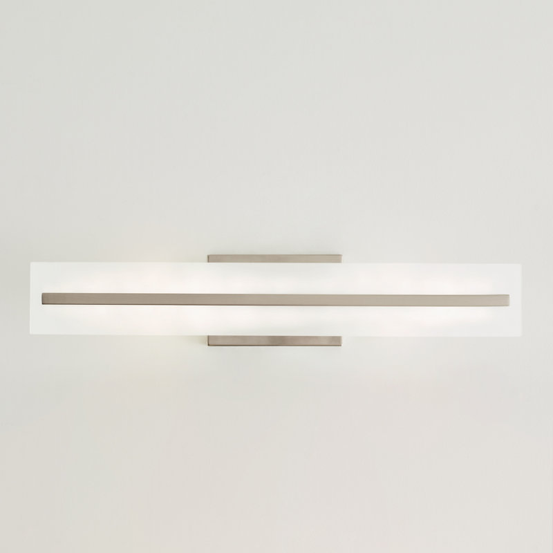 Dimmable Vanity Light, Brushed Nickel, 2, 7"H x 24"W x 4.88"D