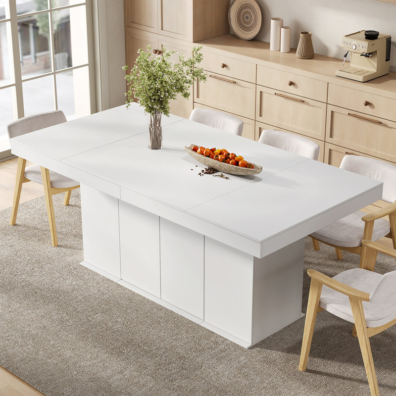 Table de salle à manger 78 "pour 6 à 8 personnes, Bois naturel