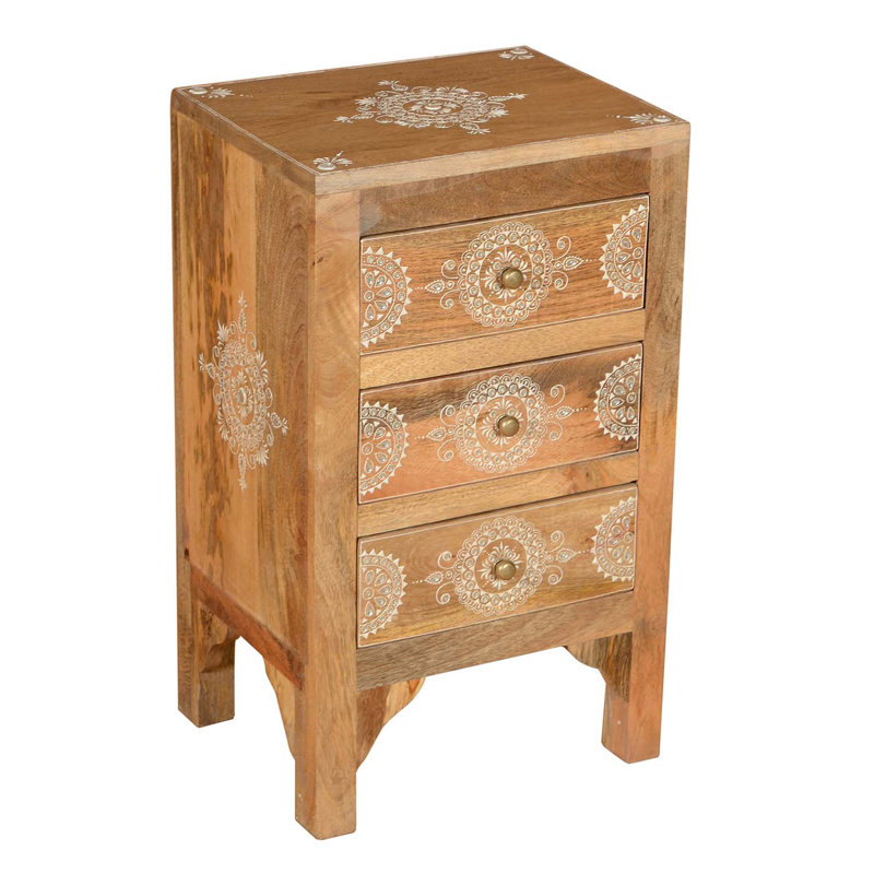 Schrock Solid Wood 38 cm W Chest of 3 Drawers