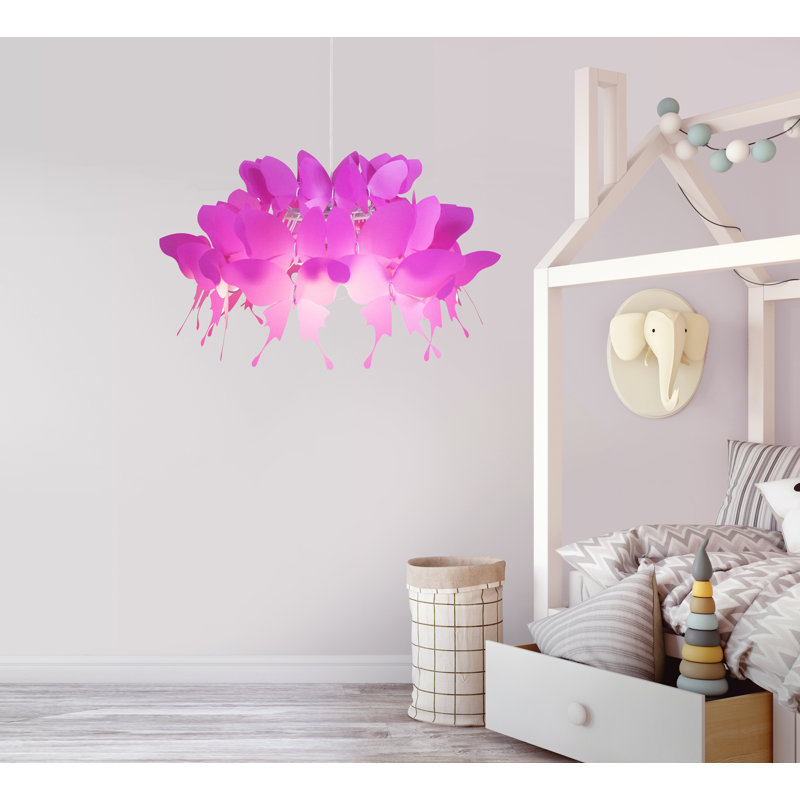 Lomita 1 - Light White Pendant, Dark Pink