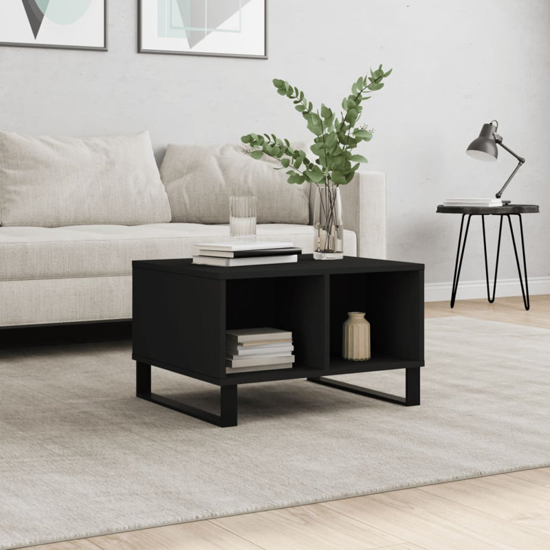 Mitra Sled Coffee Table with Storage, Black