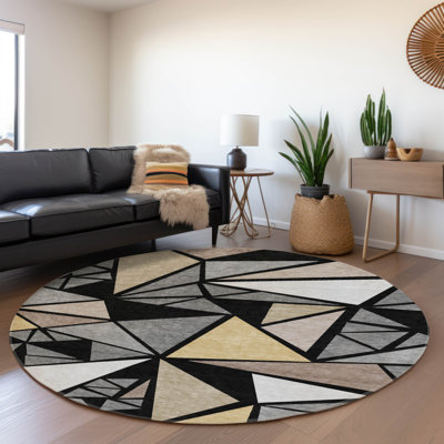 Premium Machine Washable Ketterer AMF1039 Geometric Rug
