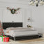 Lit rembourré avec bouton en losange, cadre de lit moderne avec projecteur Galaxy, pas de sommier tapissier et lattes de bois robustes sans bruit, polyuréthane-1586770349-1586770351