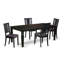 L'ensemble 5 pièces de table et chaises de cuisine comprend une table de salle à manger rectangulaire avec rallonge papillon et 4 chaises de salle à manger en similicuir, noir