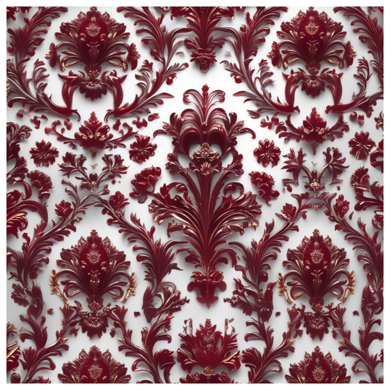 Coussins décoratifs damassés rouges Ornate, 20 x 20 inches