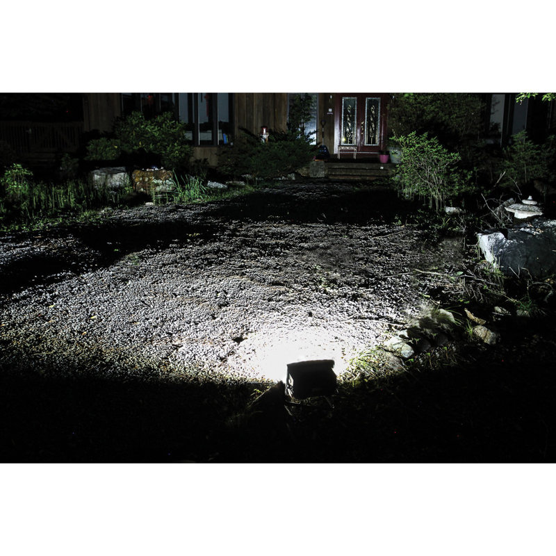 Black Solar-Powered LED Flagpole Flood Light