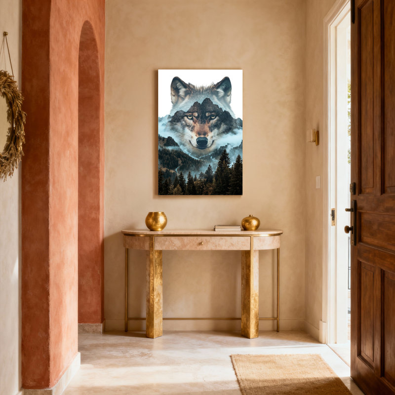 Ensemble de 1 tableau sur toile représentant un paysage de Wolf Mountain, H 18 po x l 12 po