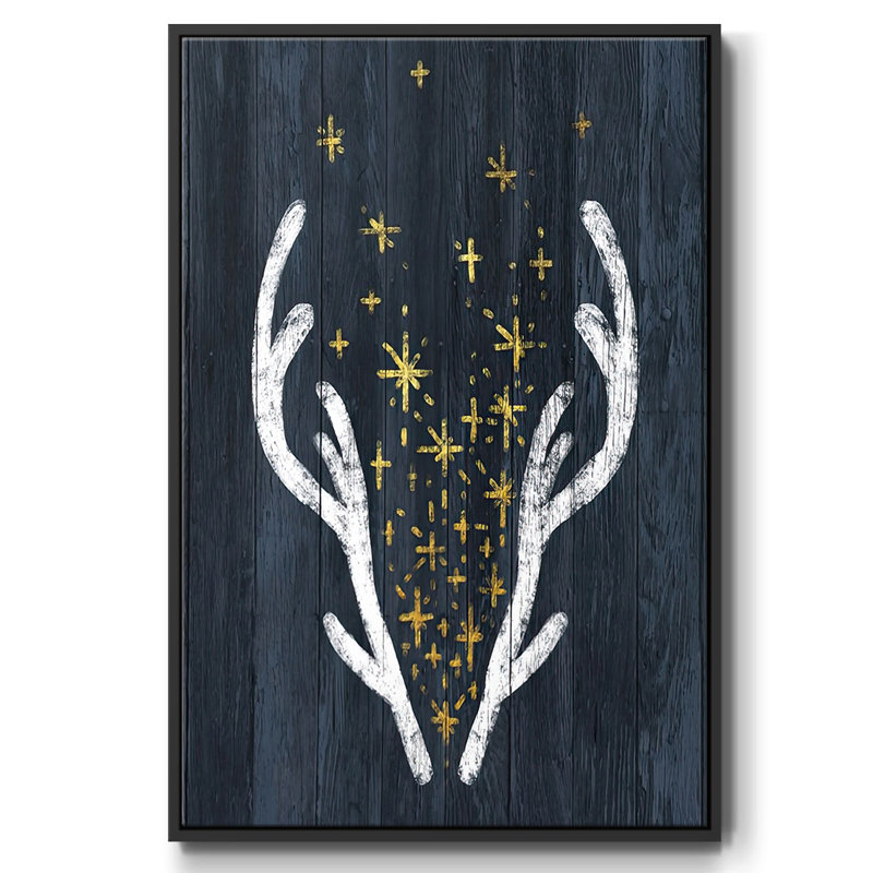 " Antlers & Magic ", Black, 37" H x 25" W x 1.5" D